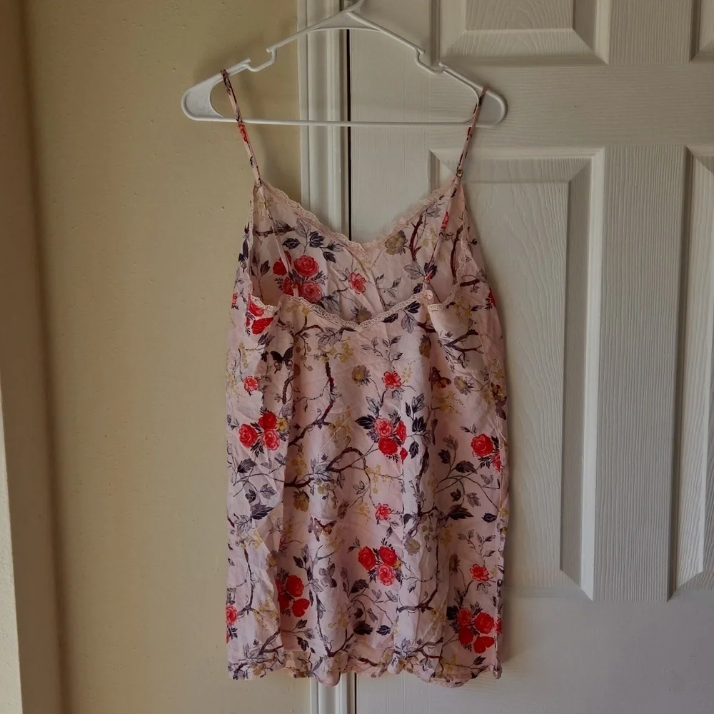 Victoria's Secret Lingerie S Slip Lace Tank Top Floral Adjustable Straps